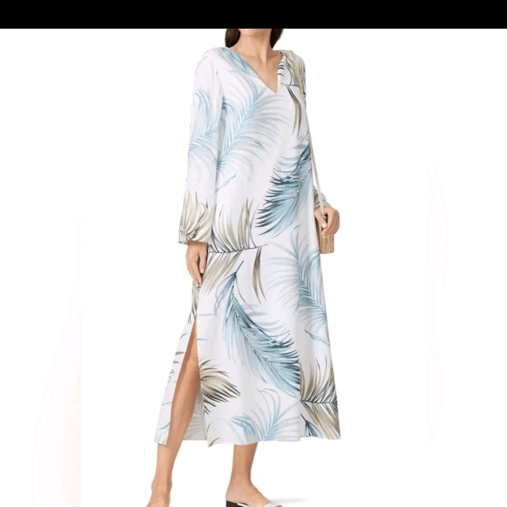 Lafayette 148 New York Blue and Gray Patterned Dress
